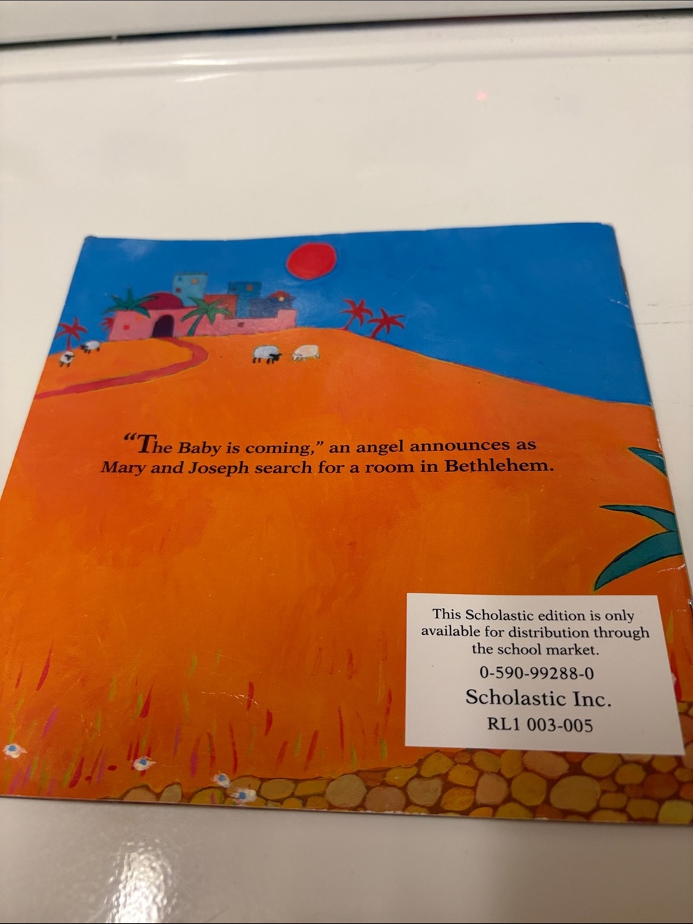 4/$20 Scholastic Mary's Baby Picture Book - Blue & Orange Cover - Picture 2 of 4